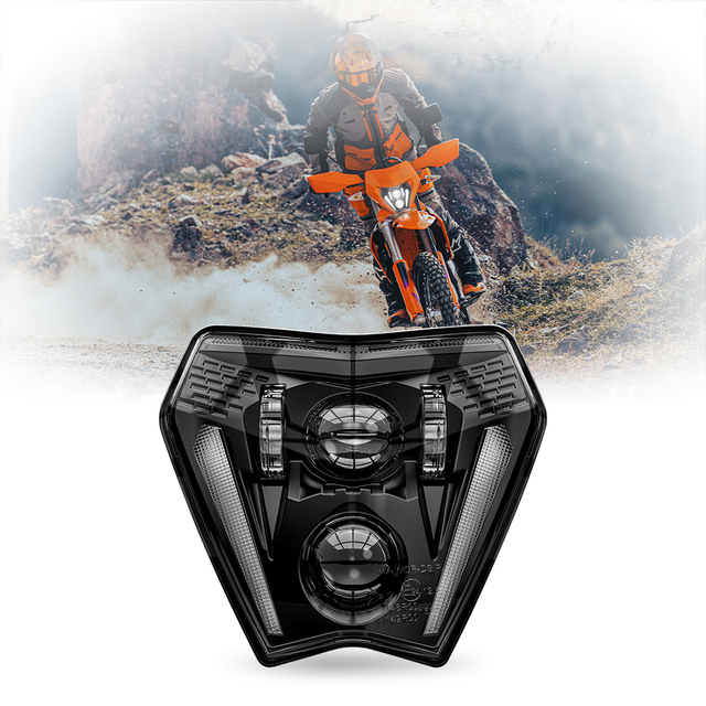 ECE LED Headlight for Pit Bike KTM 150 250 300 EXC 250 350 450 500 EXC-F SIX DAYS 2024 2025