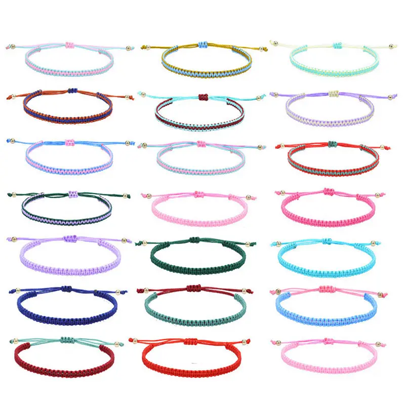 Braccialetti con nodi fortunati in corda multicolore braccialetti fatti a mano intrecciati con ciondoli da donna e da uomo intrecciati gioielli con bracciale dell'amicizia di dimensioni regolabili