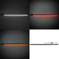 Guirlandes lumineuses LED en aluminium étanches IP67 12V Blanc/Rouge/Ambre 90cm Longueur personnalisable Tricolore à intensité variable avec aimants intégrés