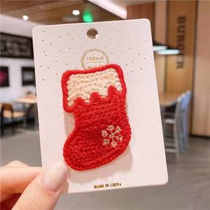 Mignon Style coréen <span class=keywords><strong>frange</strong></span> épingle à cheveux Simple nouvel an pince à cheveux femmes tricot accessoire de noël automne hiver à la mode - Product Image 2