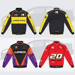 Nuevo diseño Patrocinadores Abrigos de carreras de coches Personalizado de manga corta de manga larga Chaqueta de coche de carreras Camiseta F1 Racing