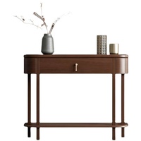 Nouvelle console d'entrée semi-circulaire de style chinois, ultra-étroite, en bois de pin avec tiroir, mobilier minimaliste de petite taille pour la maison