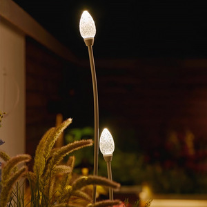 Lampe de jardin extérieure en aluminium IP65, étanche, en forme de bourgeon de fleur, pour villa, cour, balcon, terrasse, décoration de cour - Product Image 2