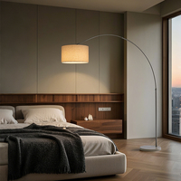 Lampe sur pied Aisilan de style moderne et luxueux avec finition en marbre, flexible, pour salon et chambre, avec arche incurvée