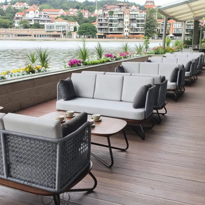 5 piezas sofá jardín <span class=keywords><strong>Oslo</strong></span> esquina todo Metal exterior teca madera jardín sofá seccional conjunto teca exterior jardín Patio 2 plazas sofá - Product Image 6