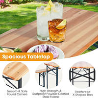 Ensemble table et bancs pliants portables pour pique-nique avec 2 bancs, mobilier de repas pliable pour camping, mariage, bière, jardin, intérieur et extérieur