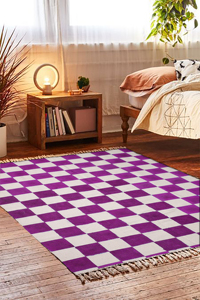 Alfombra de Algodón de Estilo Bohemio, Hecha a Mano, Ecológica, con Patrón Geométrico, Alfombra de Área Personalizada, Hecha a Medida - Product Image 1