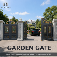 Portail de jardin en aluminium fabriqué en Chine, alliage 6063 traité thermiquement, revêtement poudré résistant aux UV, écologique, double battant, pour villa et maison