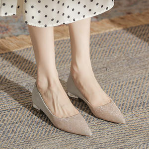 Zapatos de Novia para Uso Diario, Bailarinas de Tacón Bajo, Planos, de Cuero Genuino, Ligeros e Impermeables para Mujer - Product Image 6