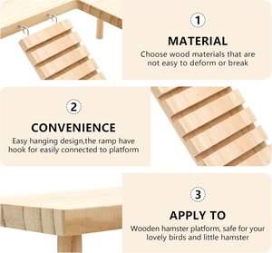 Muestra gratis de hámsteres sirios enanos, jerbos, ratones, Degus, plataforma de madera para hámster, cuenco de agua y comida para mascotas pequeñas para jaula de hámster - Product Image 5