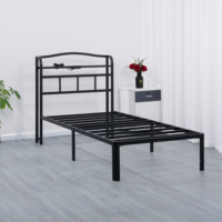 Cadre de lit simple en fer à bon prix pour location, renforcé et robuste, pour gîte, lit simple de 1,8 mètre