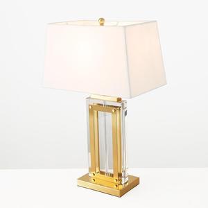 Hàng Mới Hiện Đại Sang Trọng Vải Bóng Râm Phong Cách Mỹ Pha Lê Đèn Bàn Led - Product Image 4