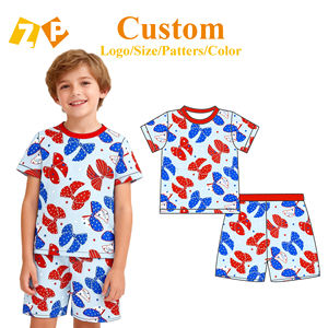 Ensemble short et t-shirt à manches courtes pour enfants ZhengPai avec motif nœud papillon – <span class=keywords><strong>Tenue</strong></span> mignonne et stylée pour enfants - Product Image 1