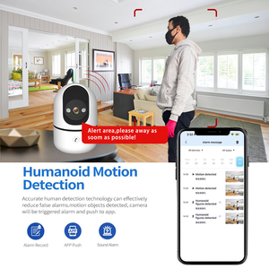 屋内スマートWiFiホームセキュリティCCTVカメラ360度WiFi小型カメラデュアルライトソースフルカラーナイトビジョンカメラ - Product Image 4