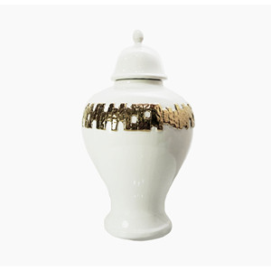 Vaso da pavimento in porcellana per matrimonio all'aperto HMS 18 \ "vaso in ceramica oro bianco moderno Art Deco - Product Image 3