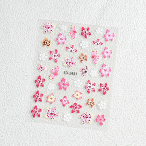 Qianya 2025 gran oferta 5D en relieve 3D Estilo Hawaiano pétalos de lirio Plumeria pegatinas de <span class=keywords><strong>uñas</strong></span> DIY hechas de plástico - Product Image 6