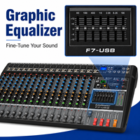 Console de mixage audio professionnelle V16-USB 16 canaux avec 24 effets DSP, égaliseur 7 bandes, USB et Bluetooth pour studio, scène et diffusion en direct