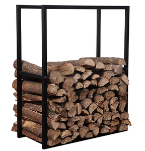Support de bois autoportant extérieur/intérieur de 30 pouces, support de stockage de bûches de bois de chauffage en métal enduit de poudre noire - Product Image 1