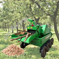Fournisseur professionnel de broyeurs à bois mobiles tout-terrain de petite taille avec pneus tout-terrain, machine à couper le bois, trancheuse à bois équipée