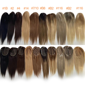 Bán buôn nhà máy tùy chỉnh Châu Âu Brazil lớp biểu bì tự nhiên align Blonde Silk cơ sở con người toupee jewish tóc Topper cho phụ nữ - Product Image 4