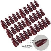 Draagbare nagels ABS-materiaal Opdruknagels Amandel Wijnrood Effen kleur Helder oppervlak Nageltips Bijpassende elegante witte nagels