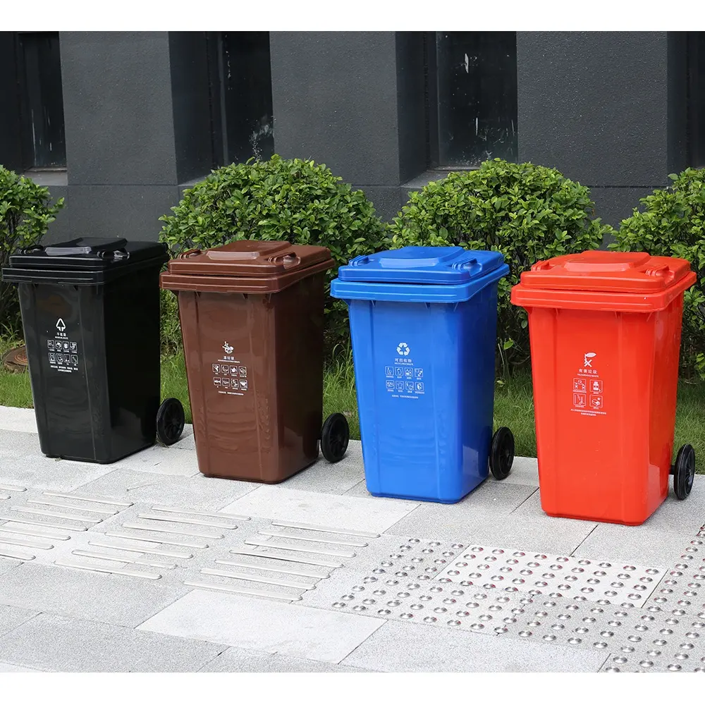 Сверхмощный 26 галлон оптом пластиковые мусорные баки для наружных Китай мусорные баки