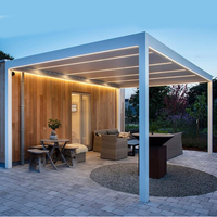 Pergola de luxe en aluminium ANCESEM, imperméable, pour l'extérieur, auvent pare-soleil à lames orientables, pergola motorisée