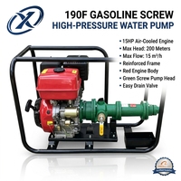 Bomba de Agua a Gasolina para Alimentación de Agua en Pueblos, 190F, 15HP, 200m de Altura, 15m³/h, Motor de Gasolina de 2 Pulgadas para Pozos de Agua Comunitarios y Riego
