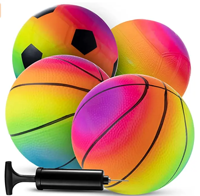 ActEarlier-pelota de arcoíris de 8,5 pulgadas, pelota de baloncesto, voleibol, patio de juegos