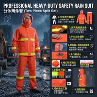 Combinaison de pluie de sécurité industrielle 2 pièces (veste et pantalon) en tissu tricoté PVC avec bandes réfléchissantes pour travaux municipaux et autoroutiers