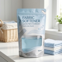 Pochette souple personnalisée avec bec verseur pour assouplissant textile, revitalisant lessive, recharge liquide 900ml