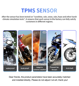 Digital <b>tire</b> <b>pressure</b> <b>monitoring</b> <b>system</b> for motorcycles, lithium battery powered, two external sensors, PSI/BAR - Product Image 4