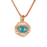 Gemnel Vintage chapado en oro joyería turquesa mal de ojo colgante collar