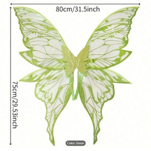 Juego de 4 Alas de Mariposa para Niños, Accesorio para Halloween, Graduación, Navidad, Fiestas, Disfraces, Vestido de Alas de Tela de Alta Calidad - Product Image 3