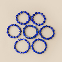Bracelet extensible en perles de lapis-lazuli naturel, forme irrégulière, pierres semi-finies, bijoux en lapis-lazuli