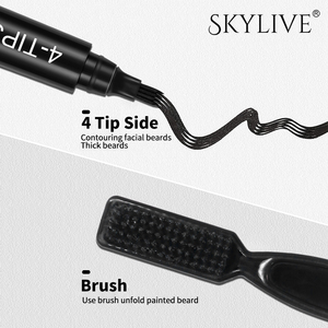 Stylo de remplissage de style barbe imperméable naturel avec logo personnalisé Kit de remplissage de crayons à barbe et de brosses pour hommes barbe lapiz corector de barba - Product Image 3