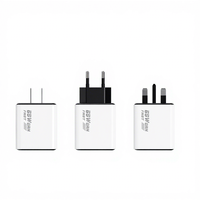 Chargeur rapide GaN 65W avec ports 1A+1C et câble rétractable, affichage numérique pour ordinateur portable