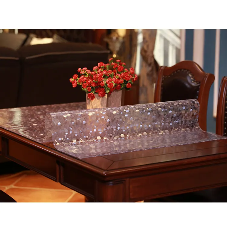 Transparent Clear Dining Table Cover Pvc Transparent Table Cloth Pvc