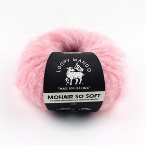 Fil à tricoter Loopy Mango Mohair, tellement doux, 60 mètres/50 g, fil mérinos épais, 10 mm-15 mm, fil coloré pour tricoter à la main - Product Image 1