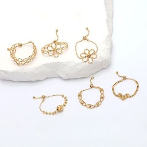 Xinfly Wholesale Luxury Fashion Design Pure 18K Gold AU750 Genuine Jewelry <b>Adjustable</b> <b>Rings</b> - Product Image 1