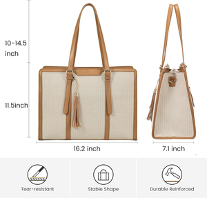 Mode personnalisée sac à bandoulière élégant grande capacité multifonctionnel <span class=keywords><strong>beige</strong></span> sacs fourre-tout en <span class=keywords><strong>cuir</strong></span> pour femmes - Product Image 3