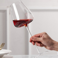 Verre à vin rouge et flûte à champagne en cristal soufflé à la main, ultra-fin, sans plomb, de luxe, en gros
