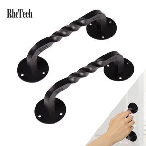 WEKIS Modern Heavy Duty Cast Iron <b>Door</b> <b>Handle</b> Sliding Wooden <b>Door</b> Barn <b>Door</b> Pulls <b>Handles</b> Matte Black Apartment Warehouse - Product Image 4