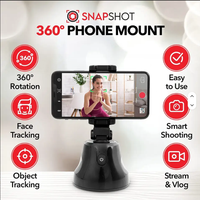 Yinzam Q1 Supporto per Telefono Intelligente con Rotazione a 360 Gradi, Mini Treppiede Portatile con Tracciamento del Viso per Registrazione Video Vlog