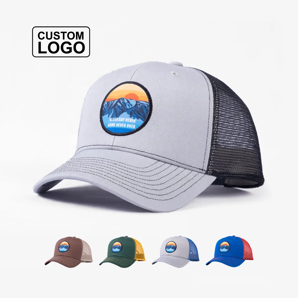 High Quality Wholesale Custom Embroidery Logo Blank 6 Panel Mesh Mens Gorras Trucker Hats Caps