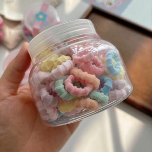 100 pezzi graziosi <span class=keywords><strong>capelli</strong></span> intrecciati piccoli legami <span class=keywords><strong>per</strong></span> bambini versatili colori caramella ragazze-Friendly pollice asciugamani stile dolce - Product Image 6