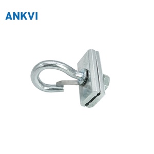 Gancho de tensión para cable de bajada FTTH, tipo mariposa, 2x5mm, abrazadera de acero Q235 y aluminio, 3.5KN - Product Image 1