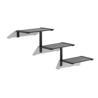 Étagère murale flottante modulaire à 3 niveaux personnalisable FLS-01 en acier et bois, support pour composants TV, organisateur de rangement pour console de jeu, DVD