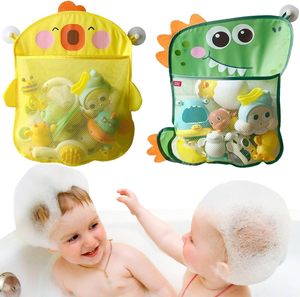 Sac de rangement en filet pour jouets de bain pour bébés avec ventouse, organisateur de jouets de baignoire pour enfants, sac de rangement en tissu en forme d'animaux de dessin animé pour poupées - Product Image 1