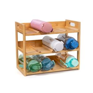 12 support de tasse à eau support de stockage support organisateur de bouteille d'eau en bambou autoportant pour étagères de <span class=keywords><strong>cuisine</strong></span> - Product Image 5